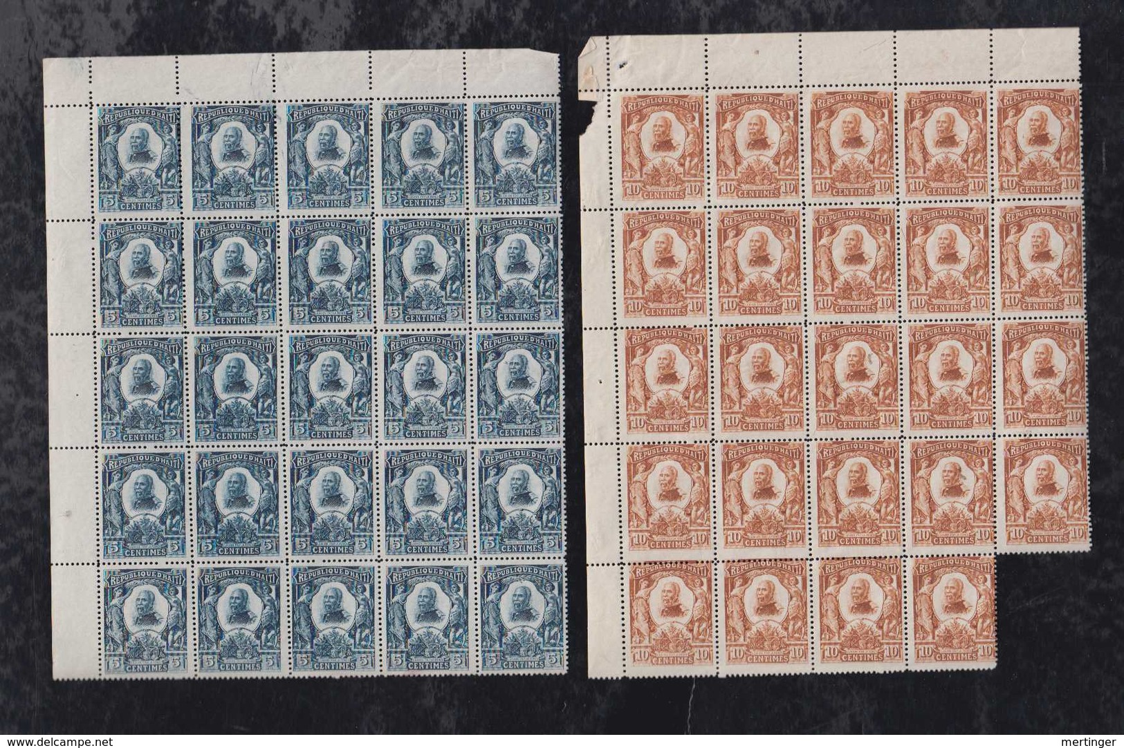 Haiti Mi# 81-86 * + ** Mint + MNH Block Of 22 + 25 Nord Alexis 1904 - Haïti