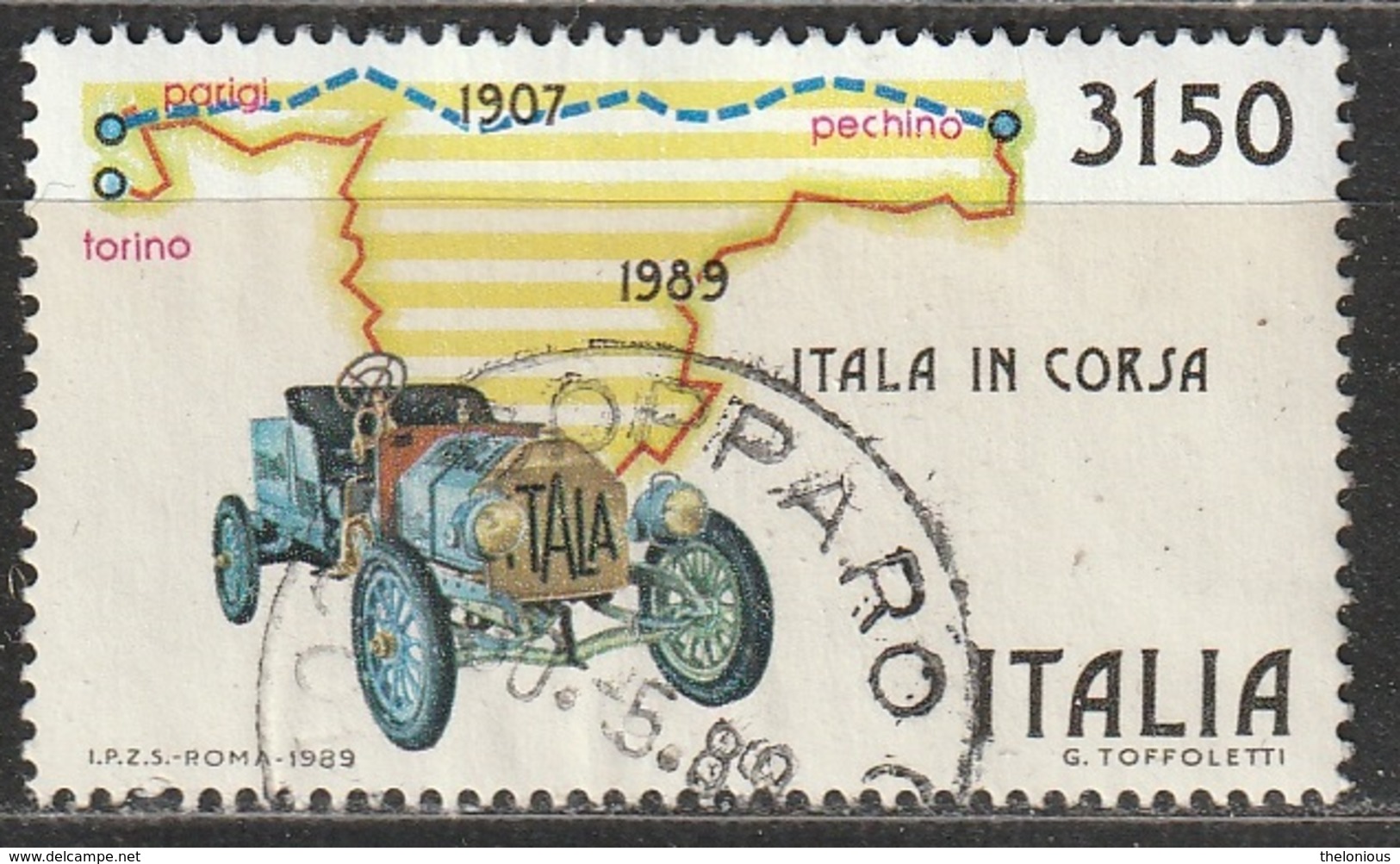 Italia 1989 - Lire 3150 - Reenactment Of Peking-Paris Car Rally - 1981-90: Usati