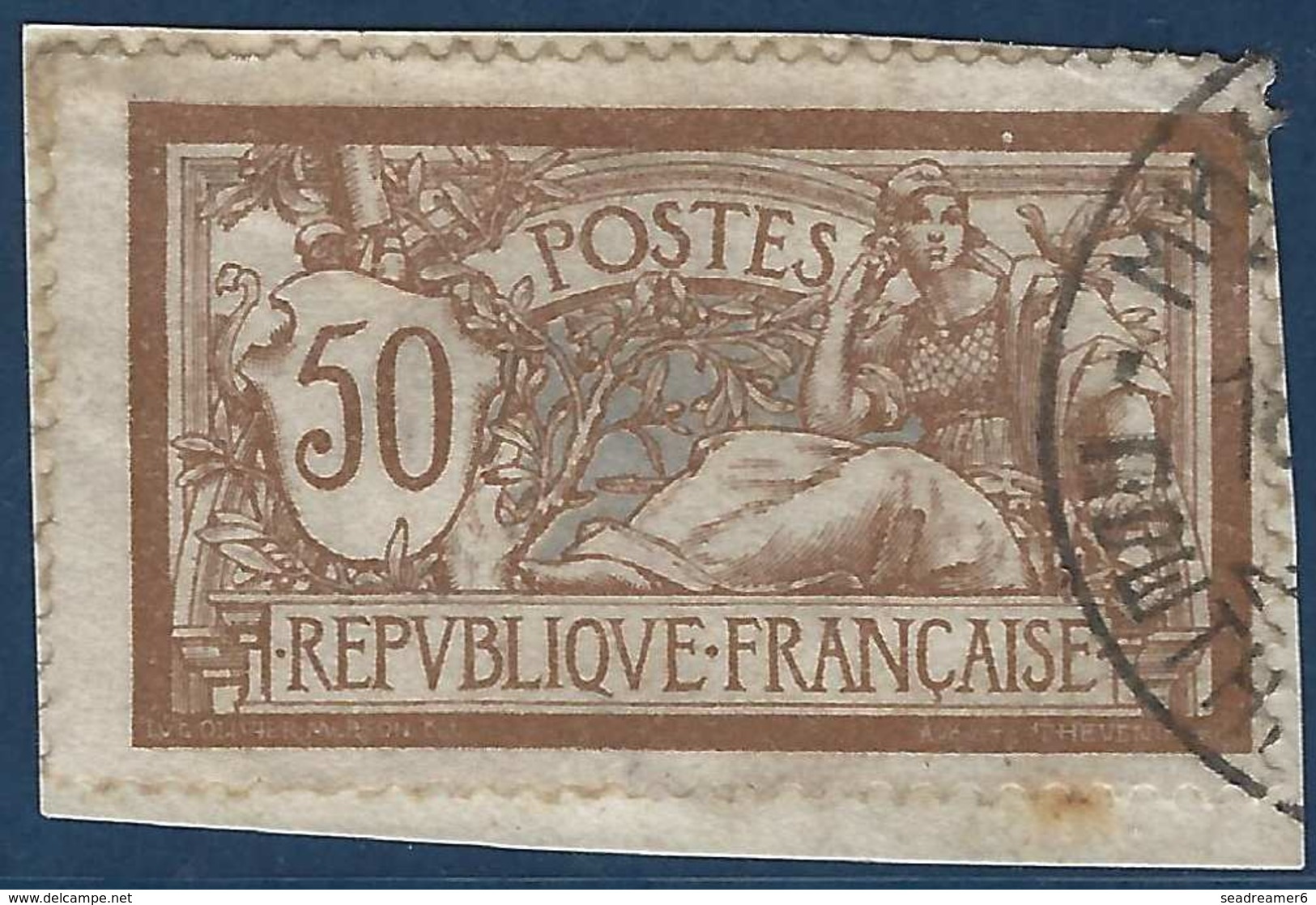 France Postes Serbes N° 13 50c Merson N°120 Obliteration Serbe R - Guerre (timbres De)