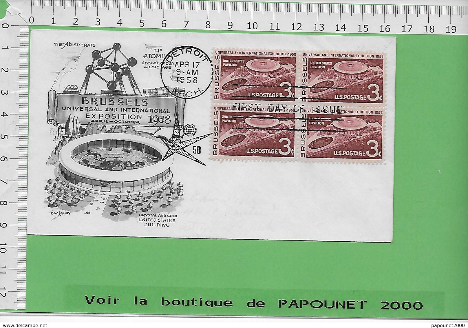 001082-E BE04 1000-EXPO 58 - 1958 – Bruxelles (Belgique)