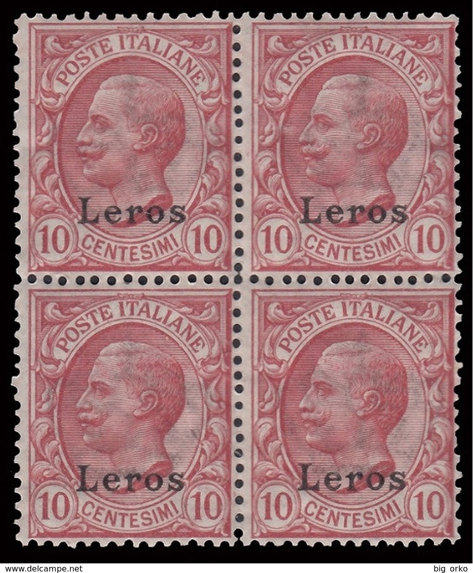 Italia - Isole Egeo: Lero - 10 C. Rosa (82) / Quartina - 1912 - Egée (Lero)