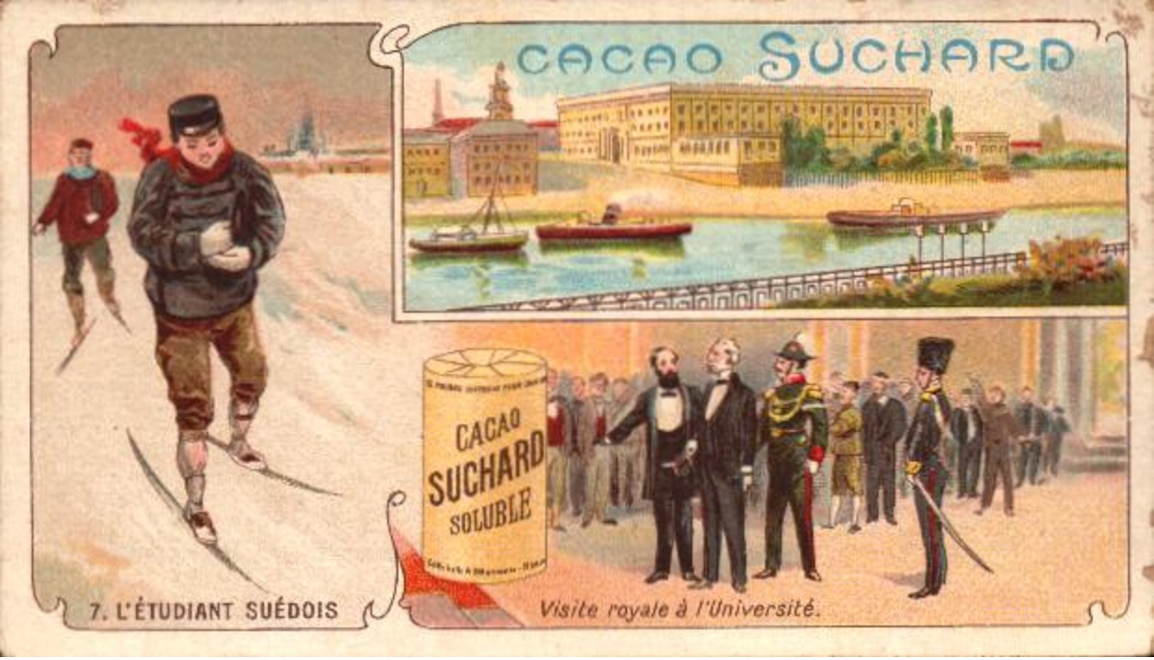 4 Chromos - Chocolat Suchard Velma - Etudiant - Autrichien Américain Francais Suédois  - Bill-892 - R/V - Suchard