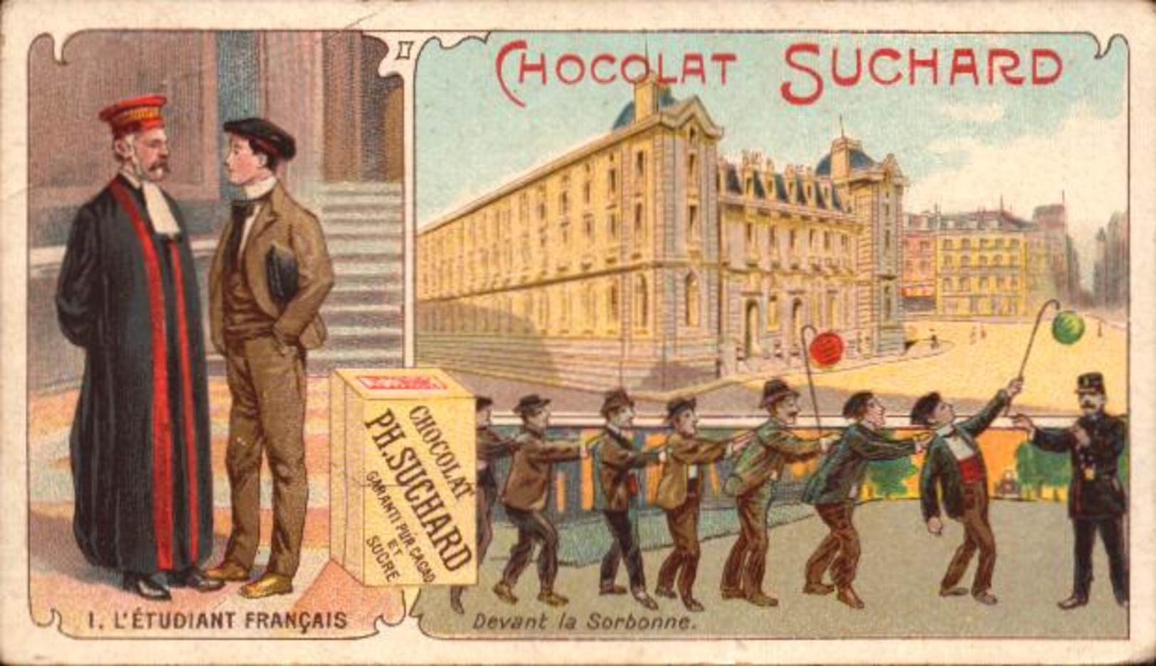 4 Chromos - Chocolat Suchard Velma - Etudiant - Autrichien Américain Francais Suédois  - Bill-892 - R/V