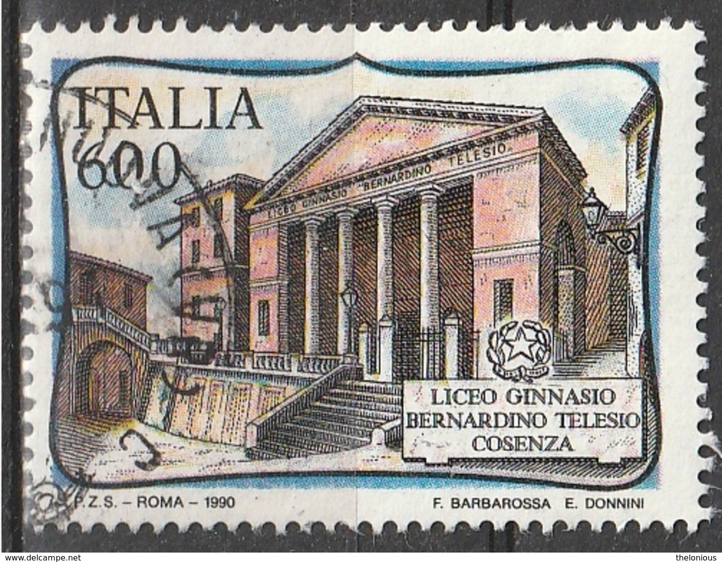 Italia 1990 - Lire 600 - Liceo Telesio, Cosenza - 1981-90: Usati