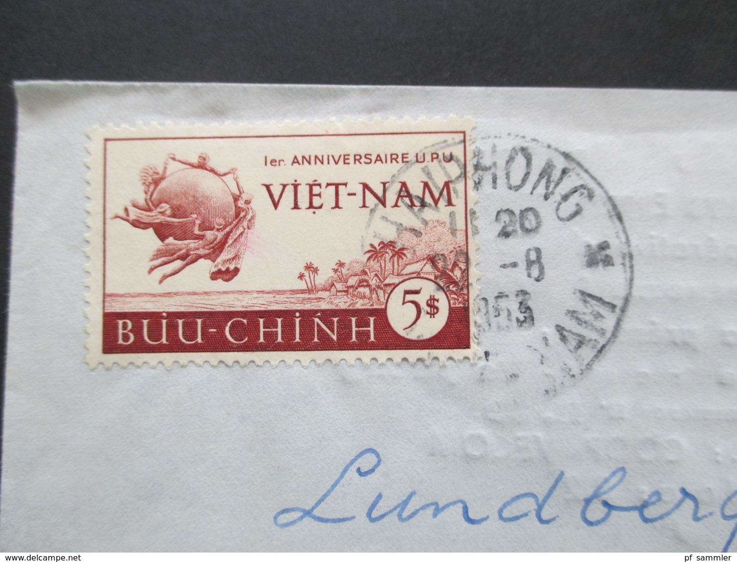 Vietnam 1953 Auslandsbrief Haiphong Nach Schweden! MiF Nr. 81, 82 Und 87 Par Avion / Luftpost - Vietnam