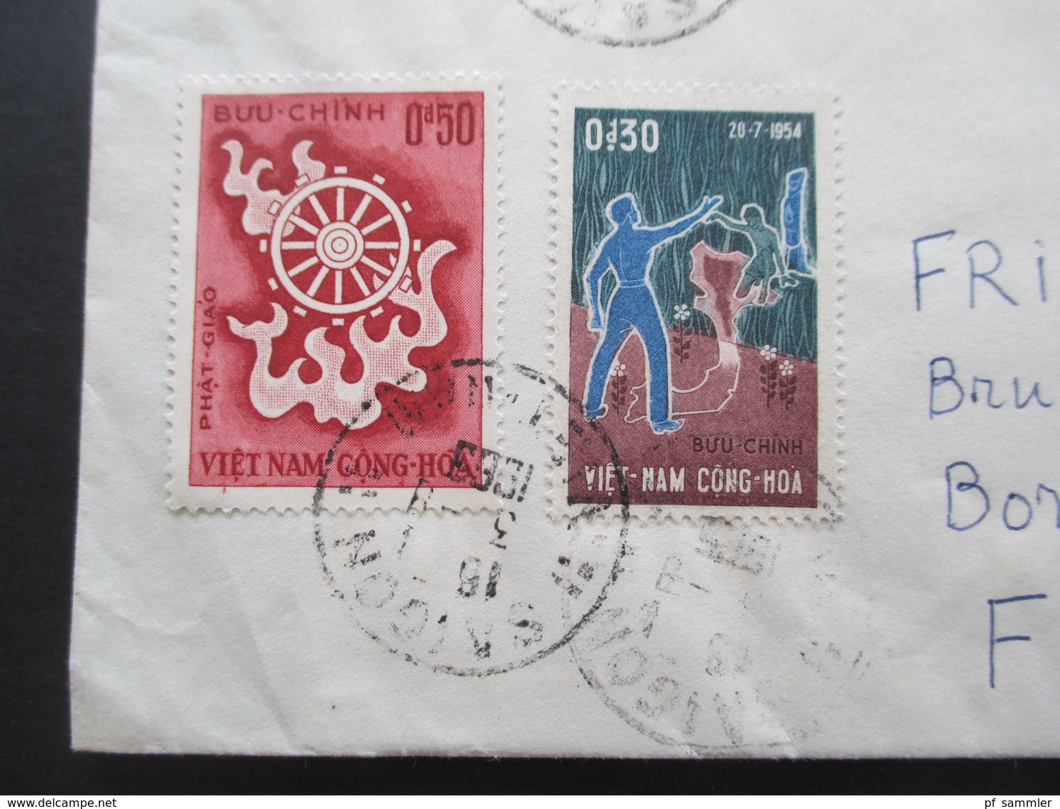 Vietnam / Süd Vietnam 1965 Auslandsbrief Nach Finnland! 5 Marken Und Mit Inhalt!! Saigon - Vietnam