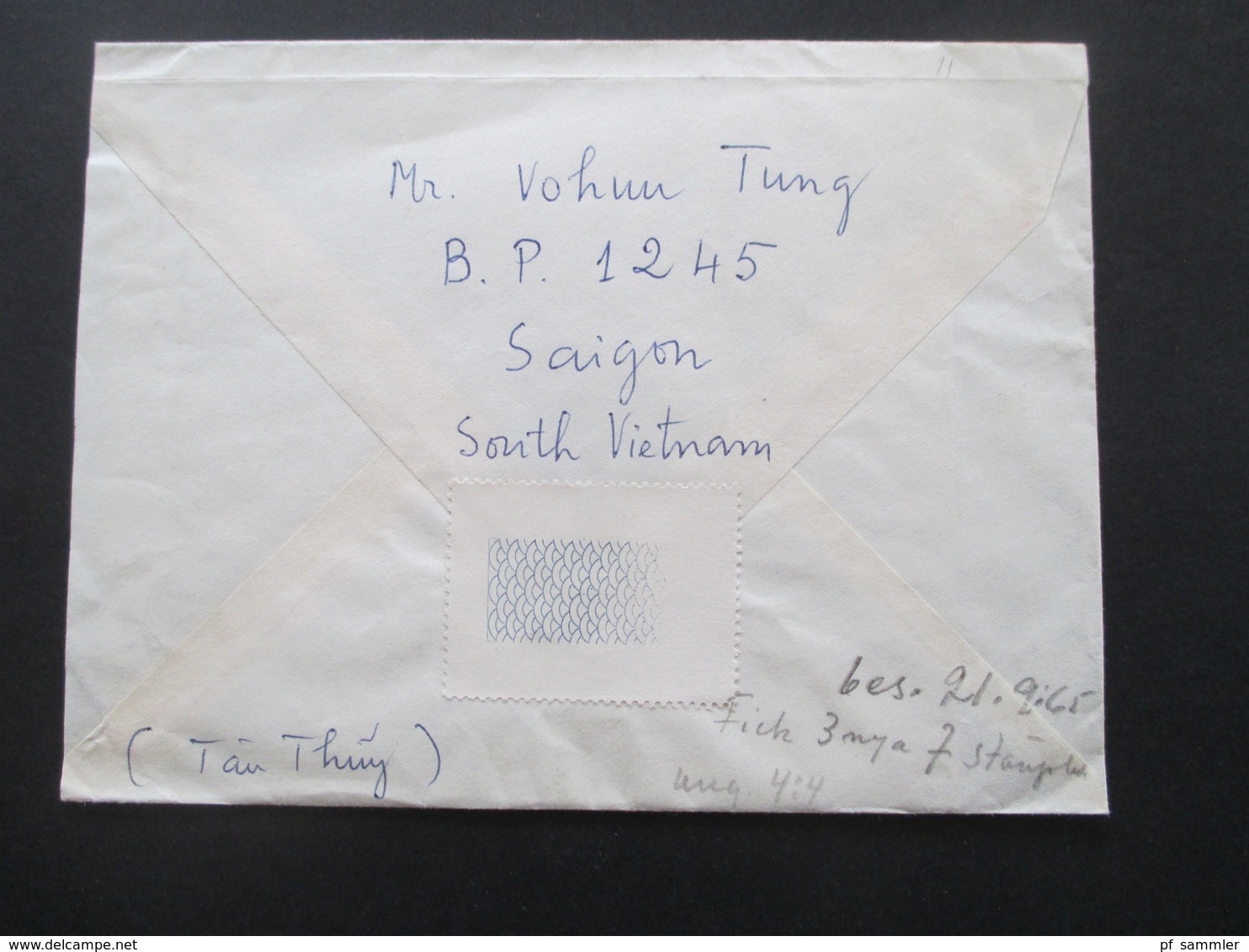 Vietnam / Süd Vietnam 1965 Auslandsbrief Nach Finnland! 5 Marken Und Mit Inhalt!! Saigon - Vietnam