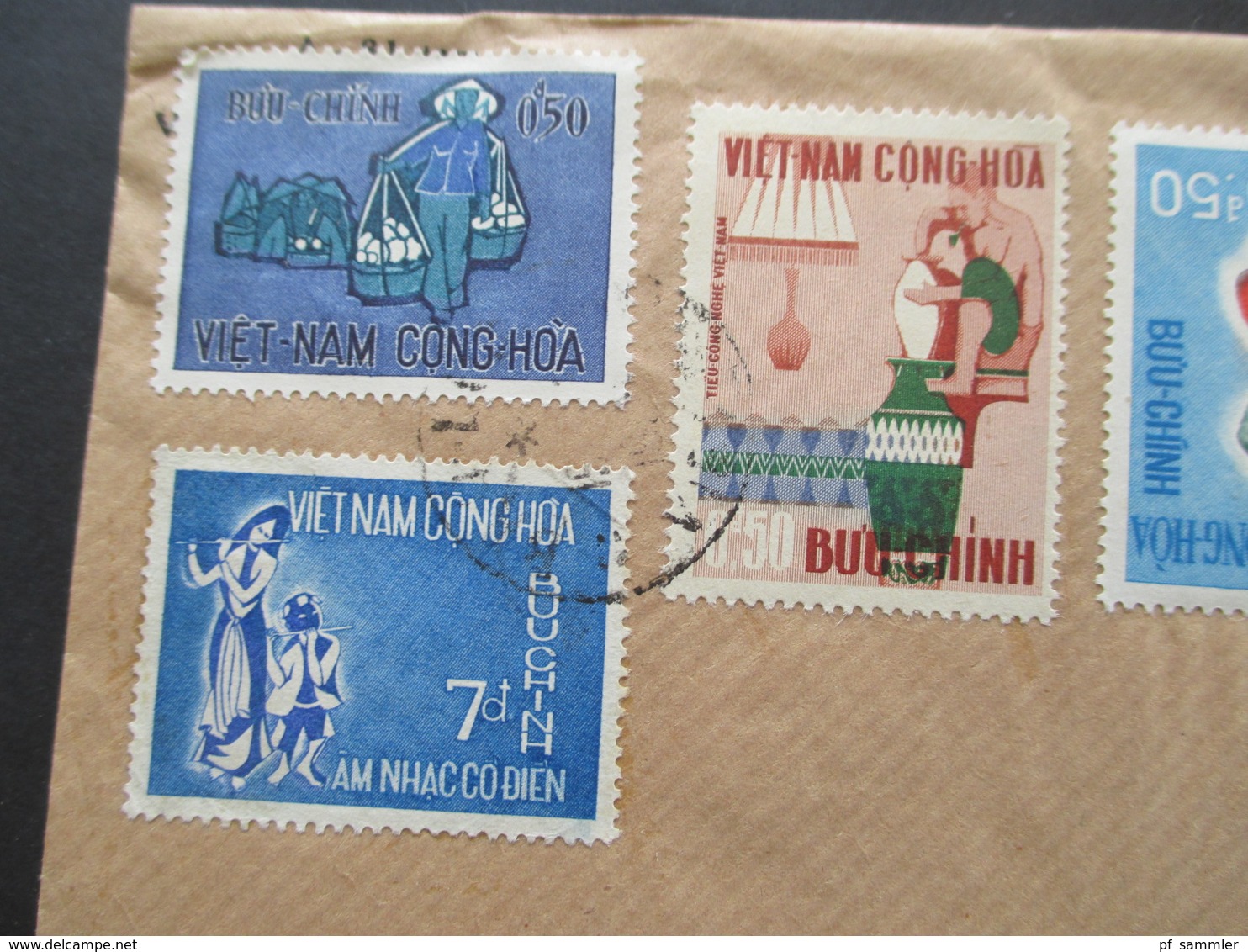 Vietnam / Süd Vietnam 1968 Auslandsbrief Nach Finnland! 5 Marken Und Mit Inhalt!! Saigon - Vietnam