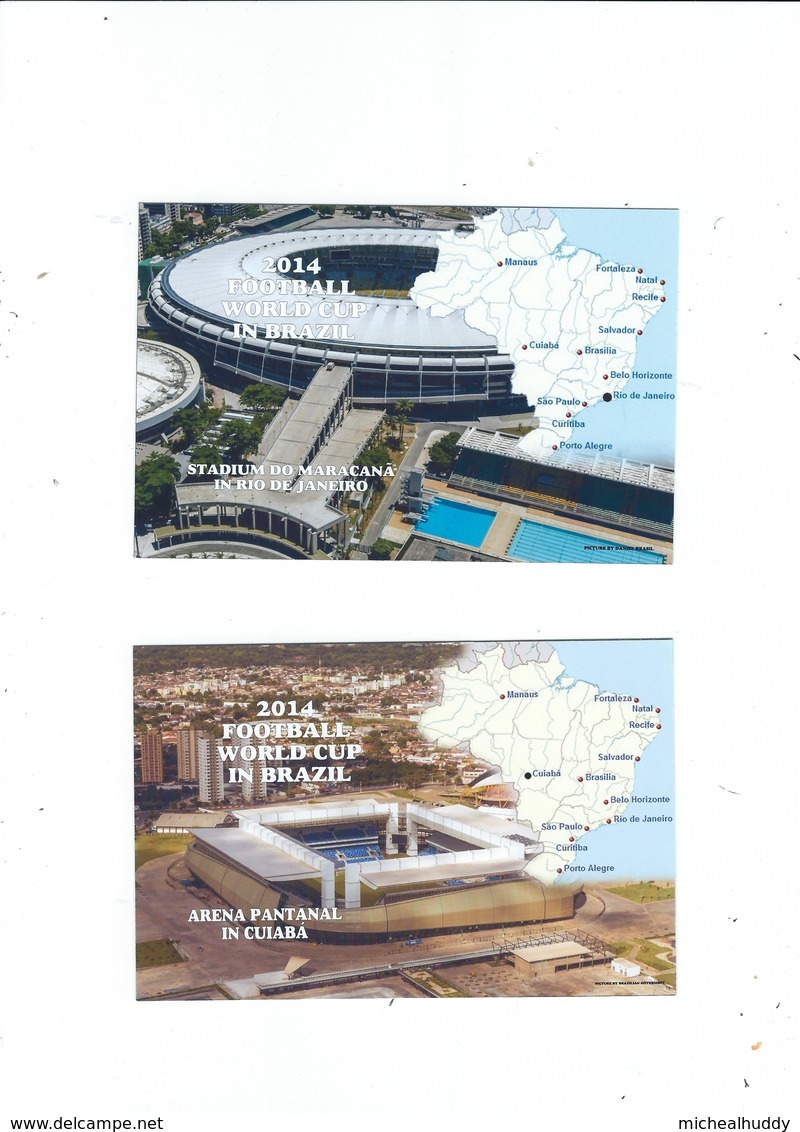 SET OF 13 POSTCARDS   STADIUMS USED FOR 2014 WORLD CUP IN BRAZIL - Soccer