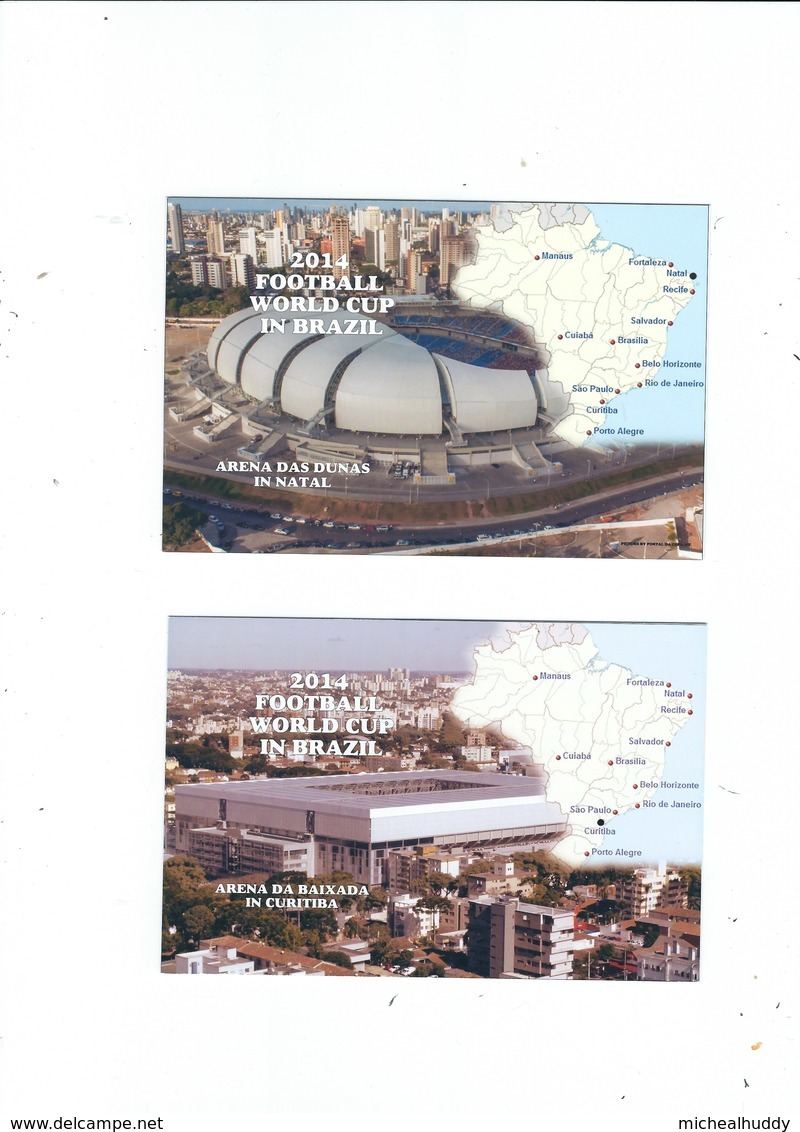 SET OF 13 POSTCARDS   STADIUMS USED FOR 2014 WORLD CUP IN BRAZIL - Calcio