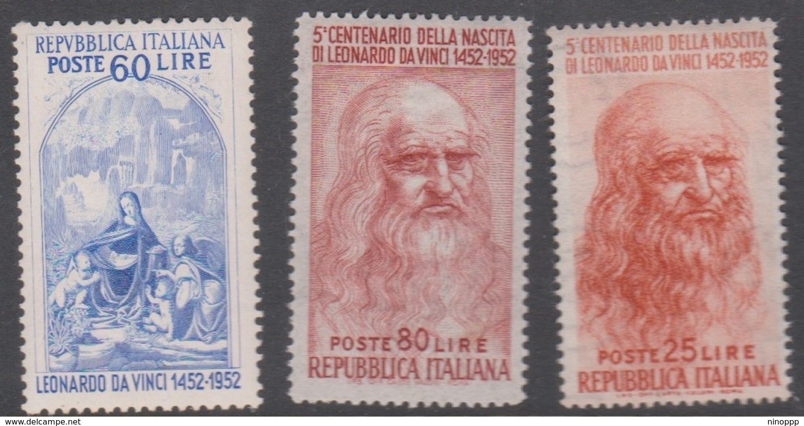 Italy Republic S 686-688 1952 Leonardo Da Vinci 500th Birth Anniversary, Mint Hinged - 1946-60: Ungebraucht