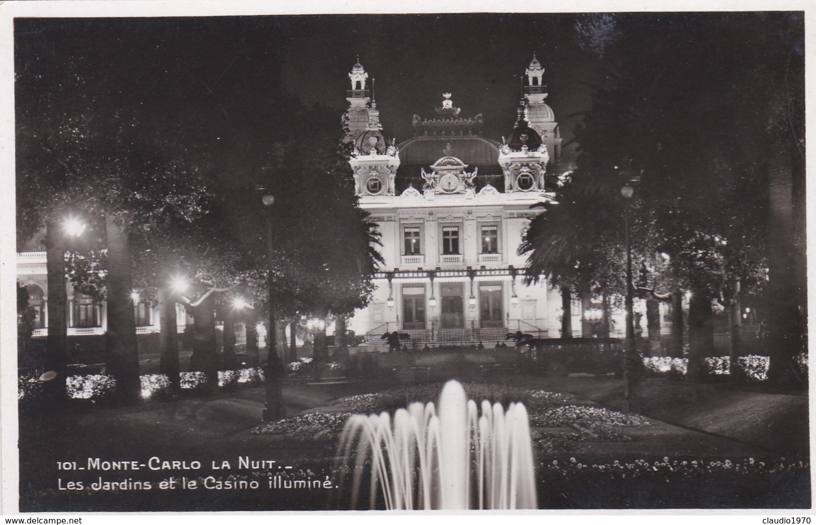 CARTOLINA - MONACO - MONTE - CARLO -LA NUIT - LES JARDINS ET LE CASINO ILLUMINè - Monte-Carlo