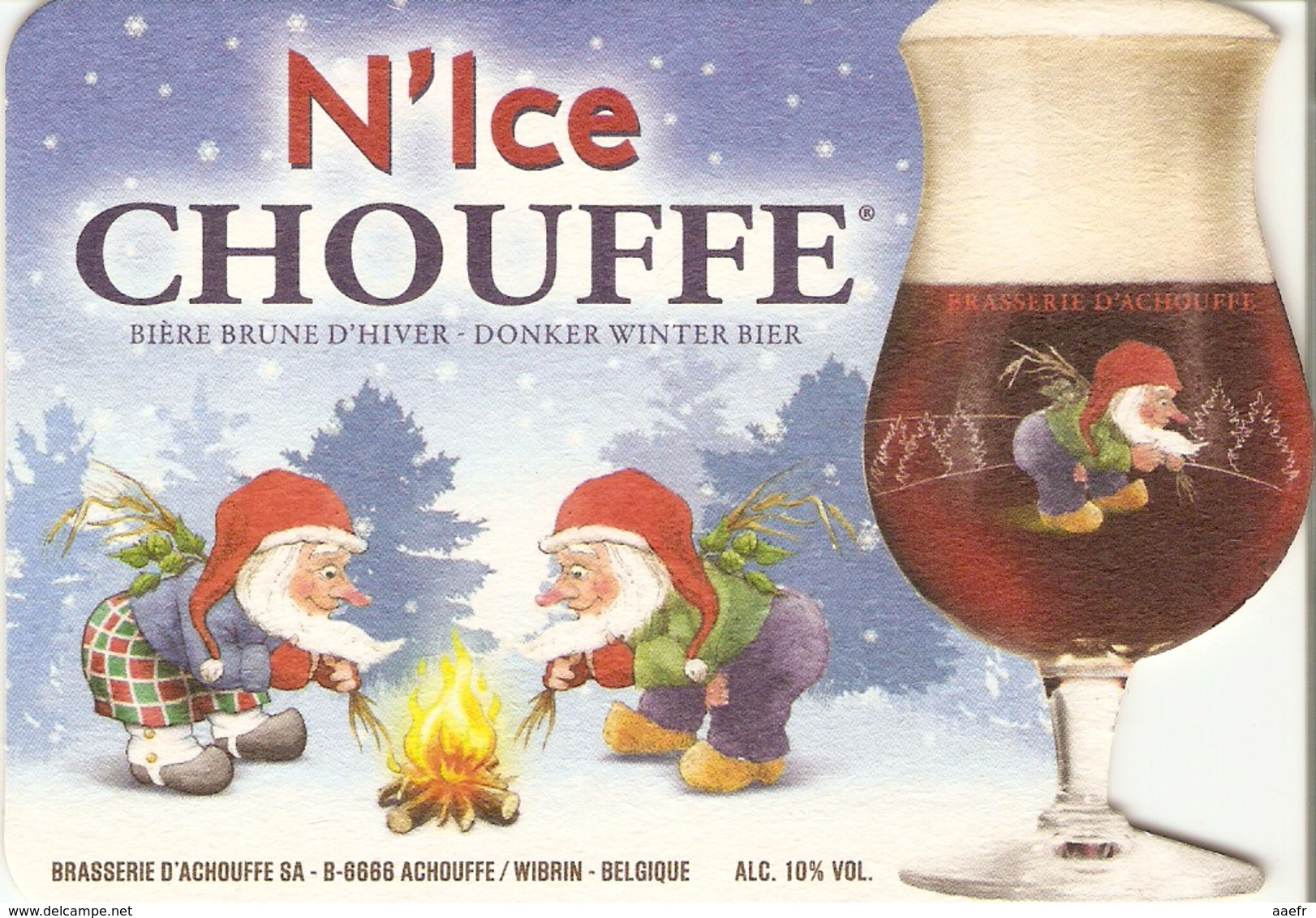 Sous-bock - N'Ice Chouffe - Bière Belge Brune D'hiver - Brasserie D'Achouffe - Sous-bocks