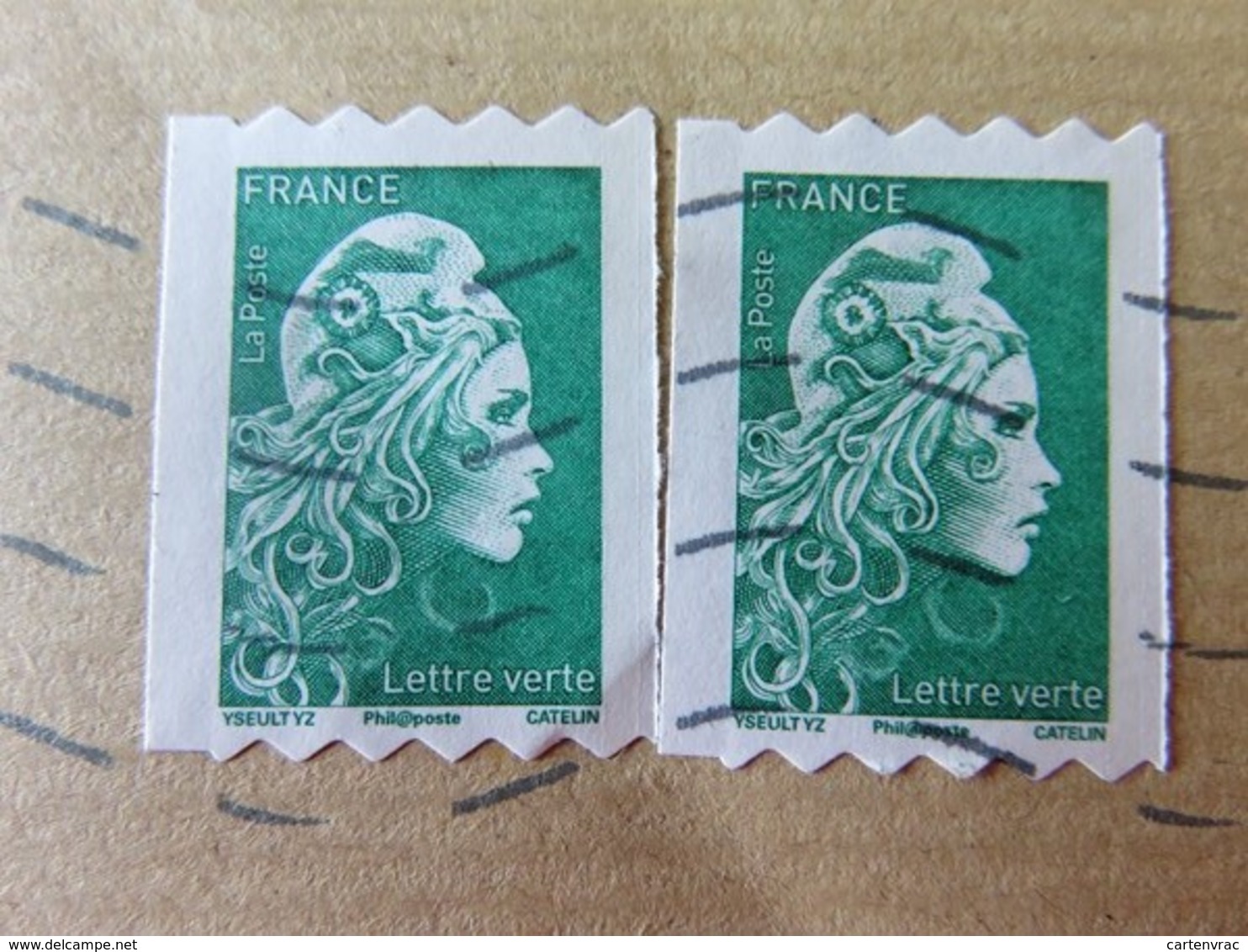 Timbre France YT 1601 AA - Marianne L'Engagée - LV Non Dentelé - 2 Timbres Sur Fragment - Datamatrix - 2018-2023 Marianne L'Engagée