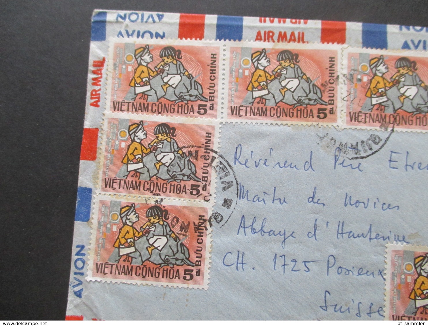 Vietnam / Süd Vietnam 1972 Auslandsbrief In Die Schweiz MeF Nr. 483 Mit 8 Marken!! Air Mail / Luftpost - Vietnam