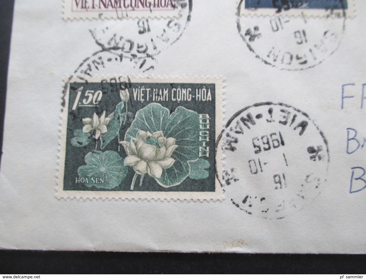 Vietnam / Süd Vietnam 1965 Auslandsbrief Nach Finnland! 4 Marken Saigon - Vietnam