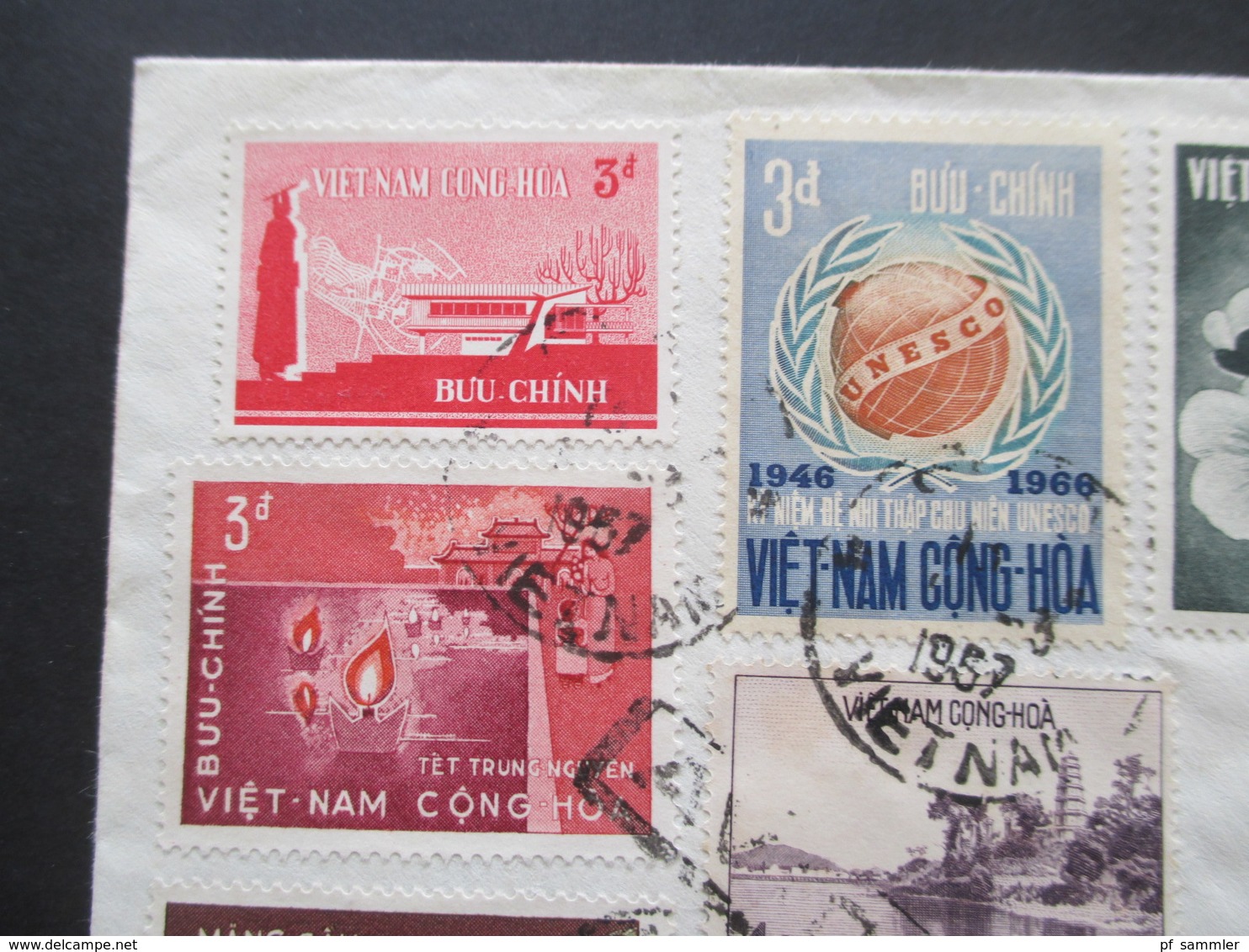 Vietnam / Süd Vietnam 1967 Auslandsbrief Nach Finnland! 7 Marken Mit Inhalt! Einschreiben!! Voie Maritime - Vietnam