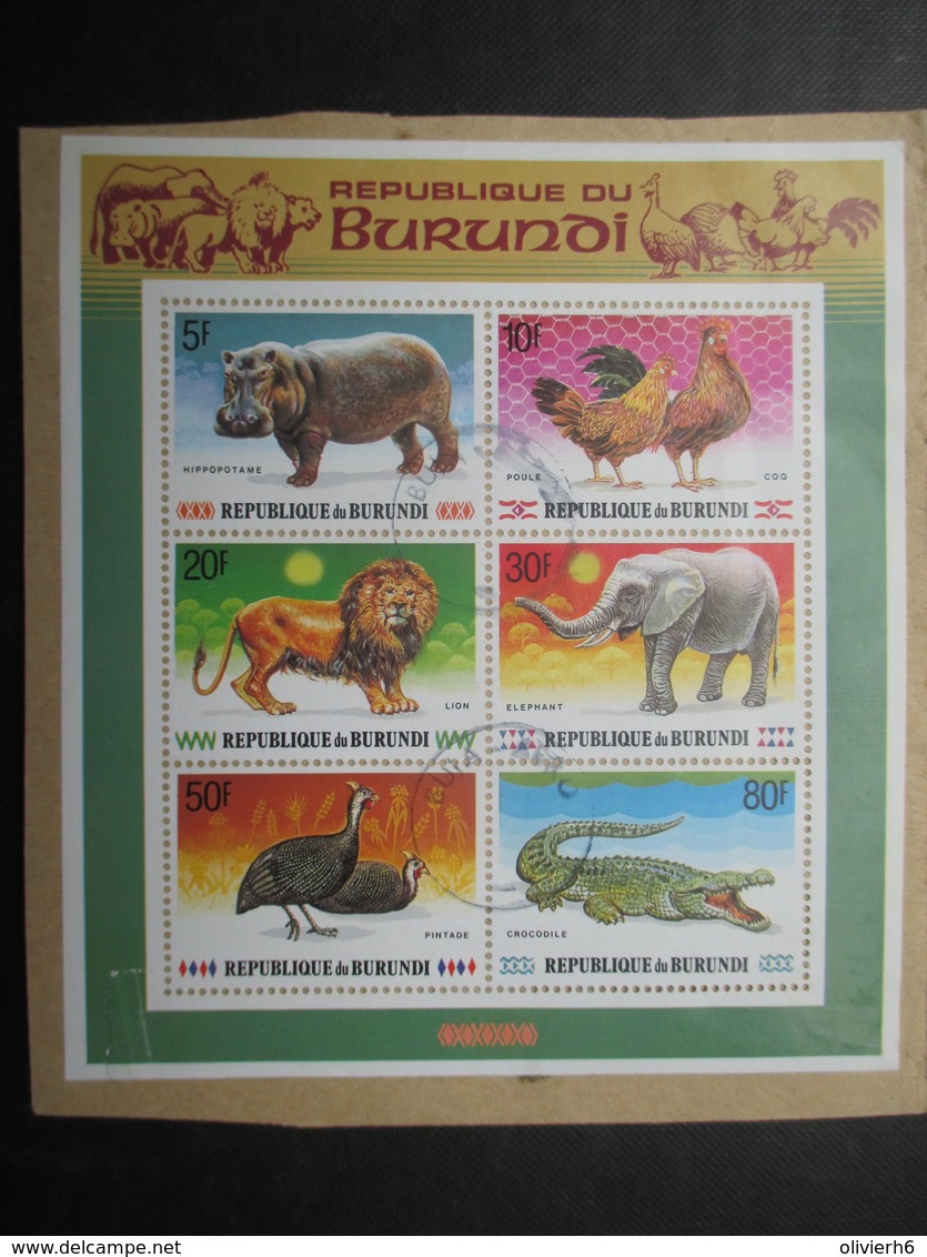 2 X BLOC BURUNDI BL 127 Oblitéré (V1909) ANIMAUX D'AFRIQUE (2 Vues) (972/977) - Oblitérés