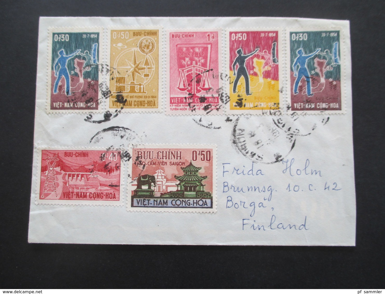Vietnam / Süd Vietnam 1965 Auslandsbrief Nach Finnland! Mit 7 Marken Saigon - Viêt-Nam