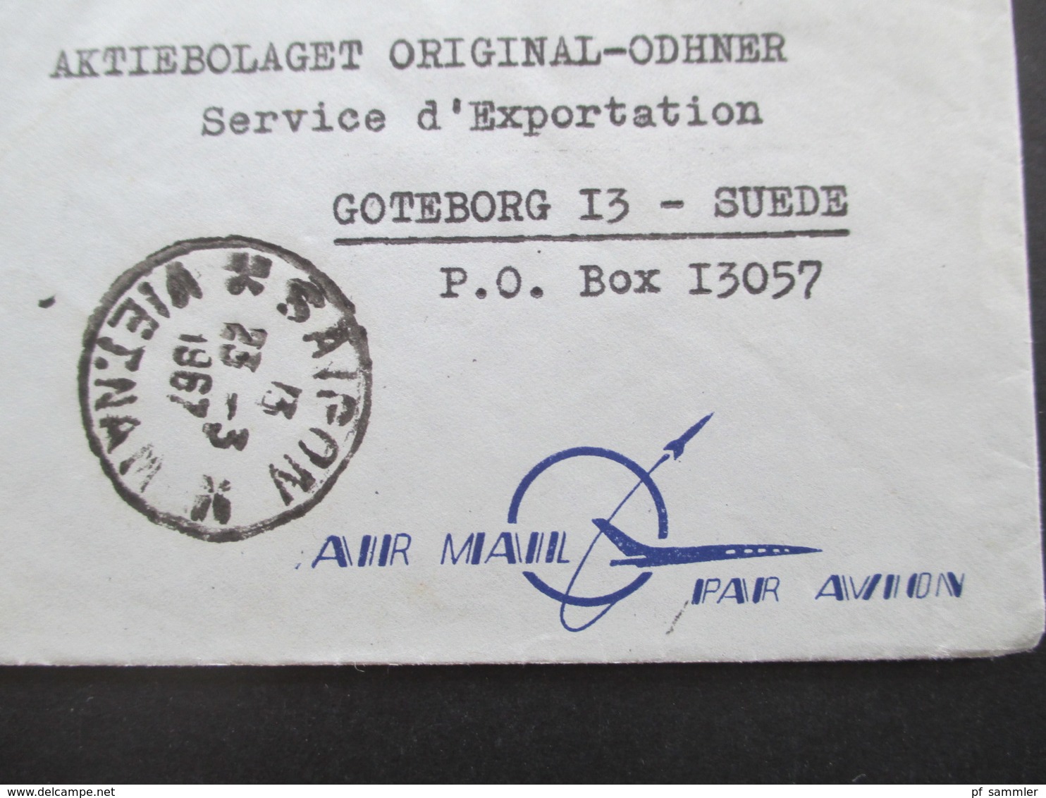 Vietnam / Süd Vietnam 1965 Auslandsbrief Firmenbrief Nach Schweden Air Mail / Luftpost Gommage Tropical - Vietnam