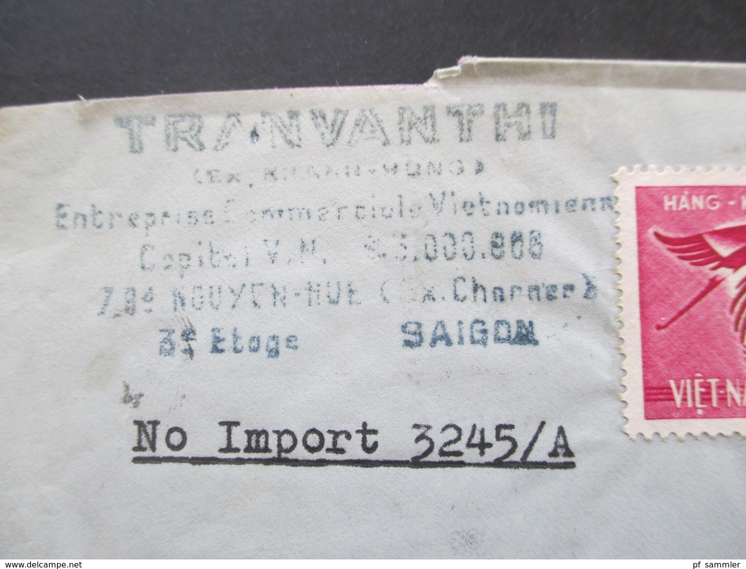 Vietnam / Süd Vietnam 1965 Auslandsbrief Firmenbrief Nach Schweden Air Mail / Luftpost Gommage Tropical - Viêt-Nam