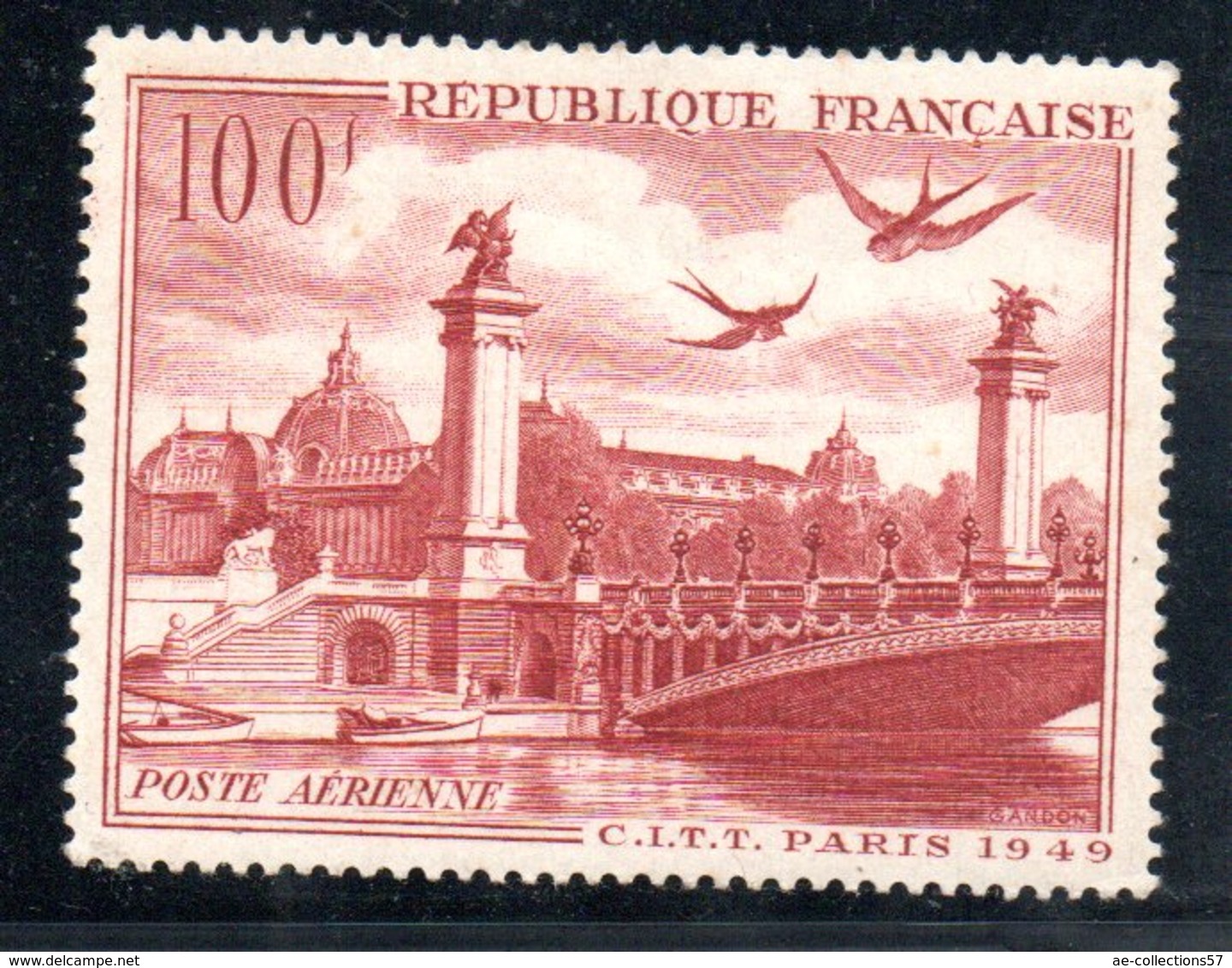 Poste Aérienne / N 28 / 100 Francs Rouge  / NEUF** / Côte 9 € - 1927-1959 Ungebraucht