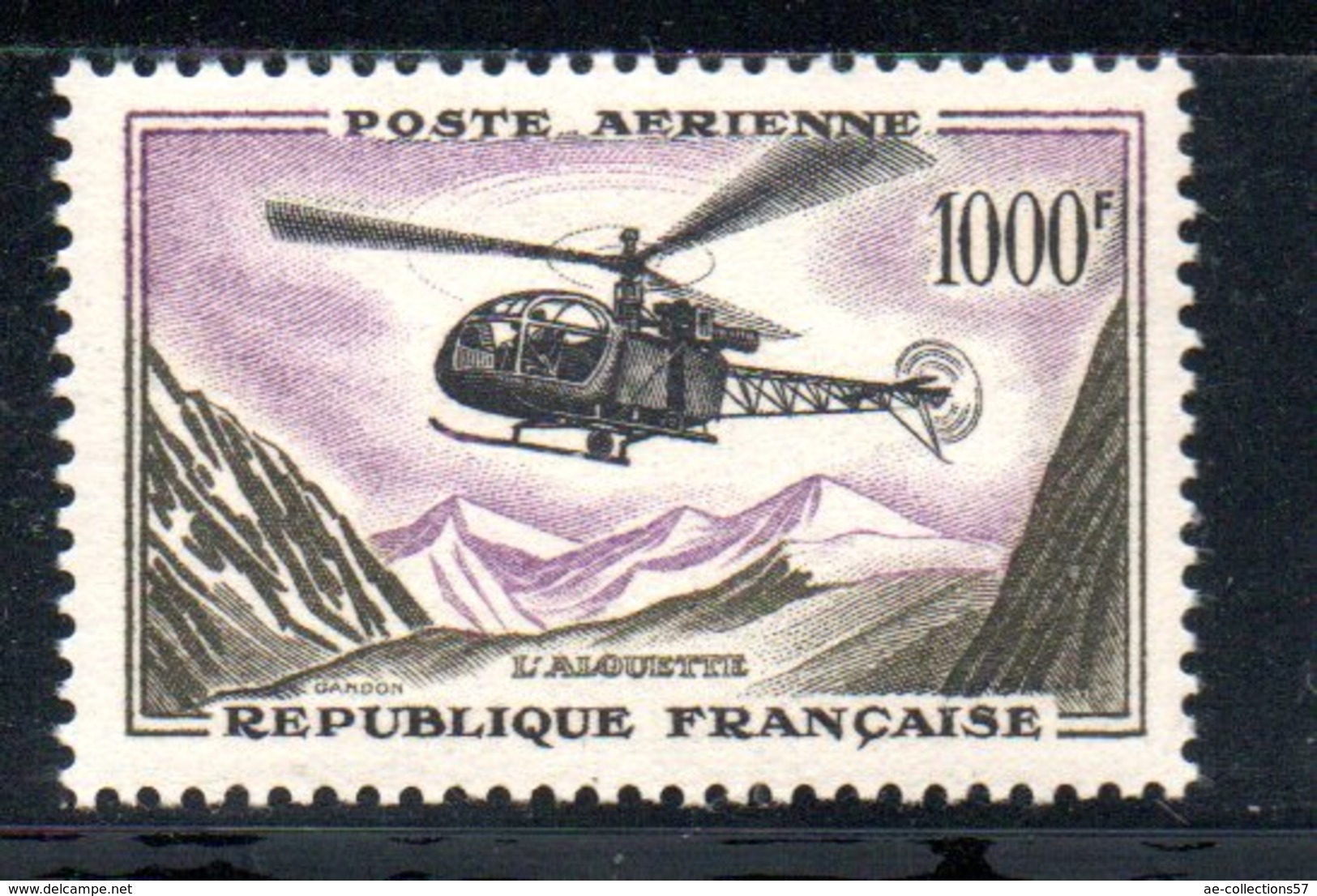 Poste Aérienne / N 37 / 1000 Francs Olive / NEUF** / Côte 72 € - 1927-1959 Ungebraucht