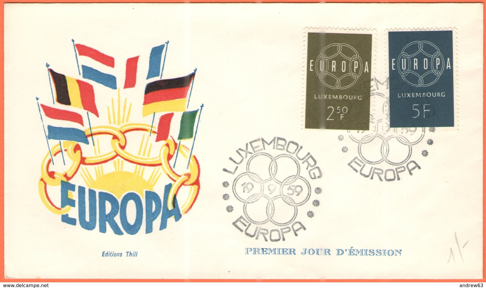 LUSSEMBURGO - LUXEMBOURG - 1959 - Europa Cept - FDC - 1959