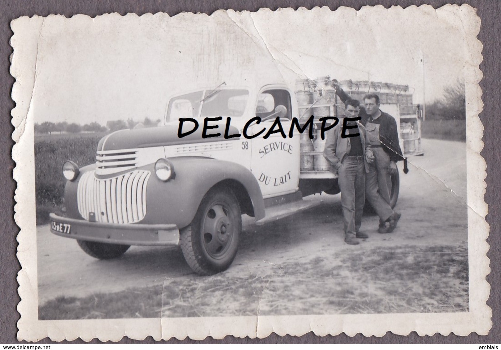 77 Seine Et Marne - Camion Laitier CHEVROLET - Camion 58 Service Du Lait - Coopérative Du Lait. Photo Originale 1947 - Trucks