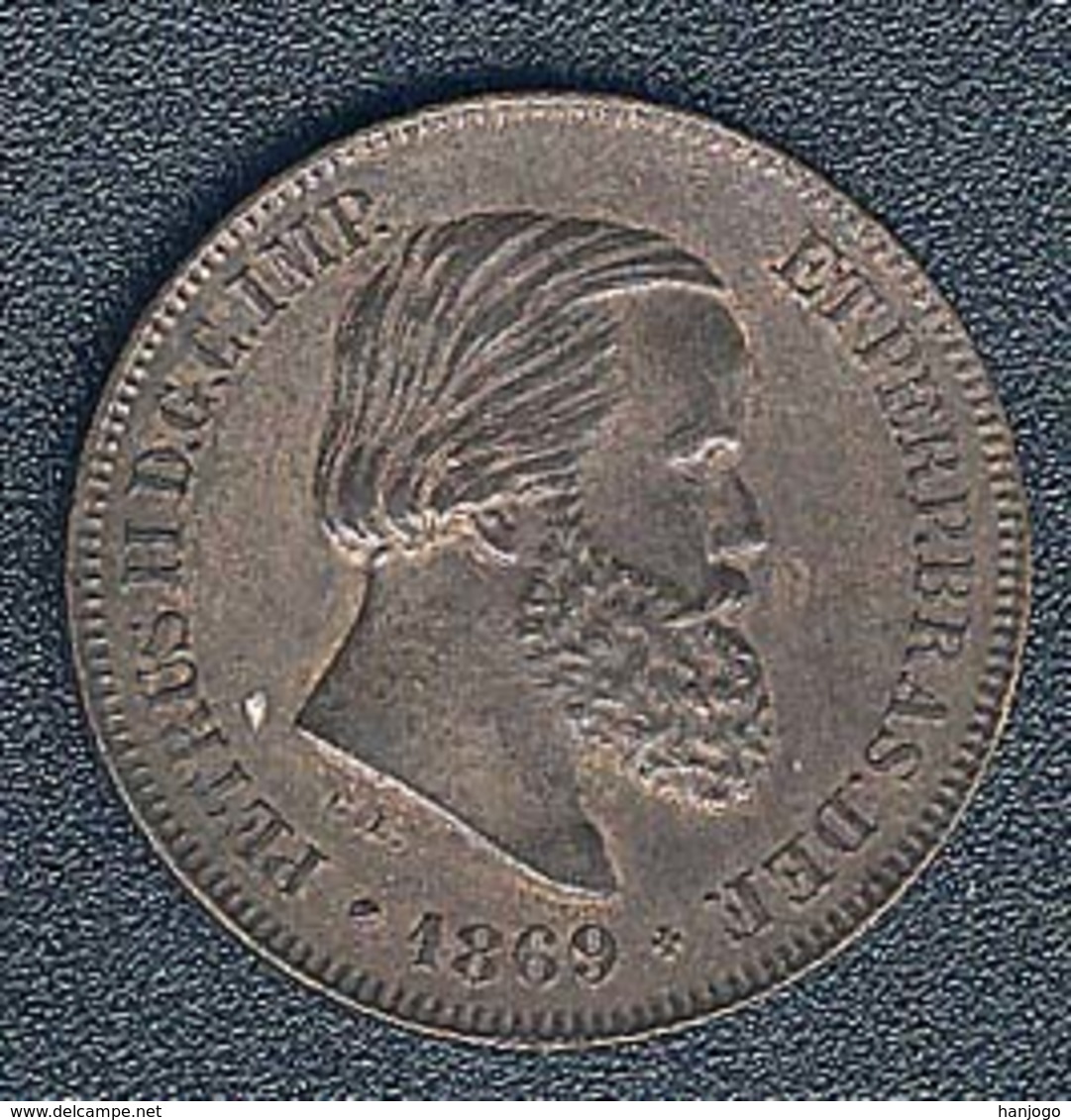 Brasilien, 10 Reis 1869, XF - Brésil