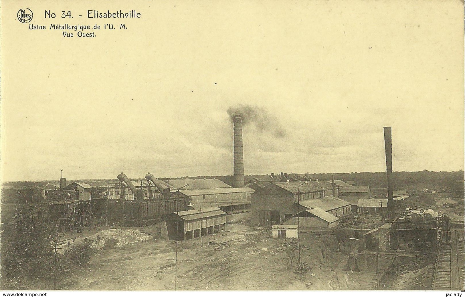 Congo Belge - Elisabethville - Usine Métallurgique De L' U. M. - Vue Ouest.    ( 2 Scans ) - Lubumbashi