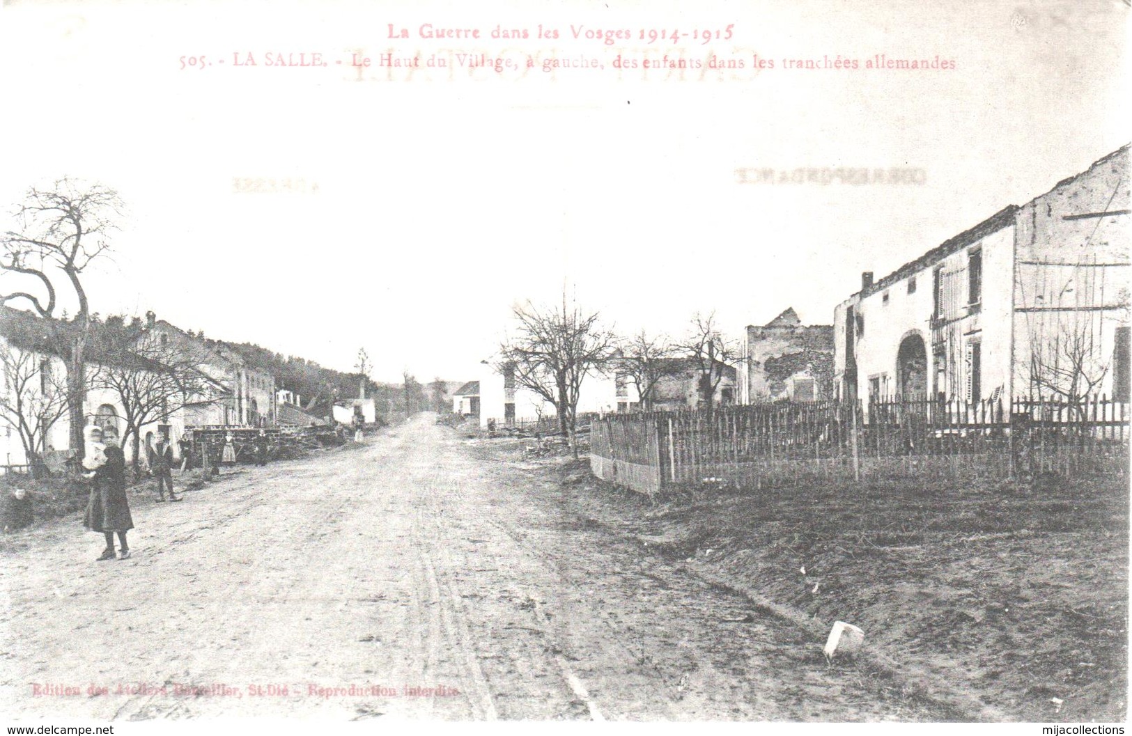 CPA G  LA SALLE-haut Du Village, Des Enfants Dans Les Tranchées Allemandes (à Gauche)guerre 1914-1915 - Coussey