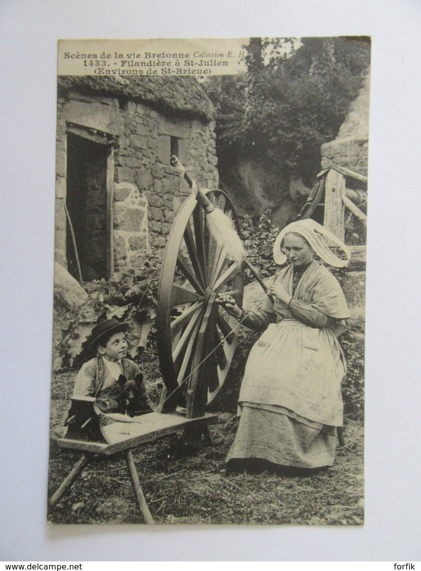 Folklore N°1433 - Filandière à St Julien - Carte Animée, Circulée En 1906 - Artisanat