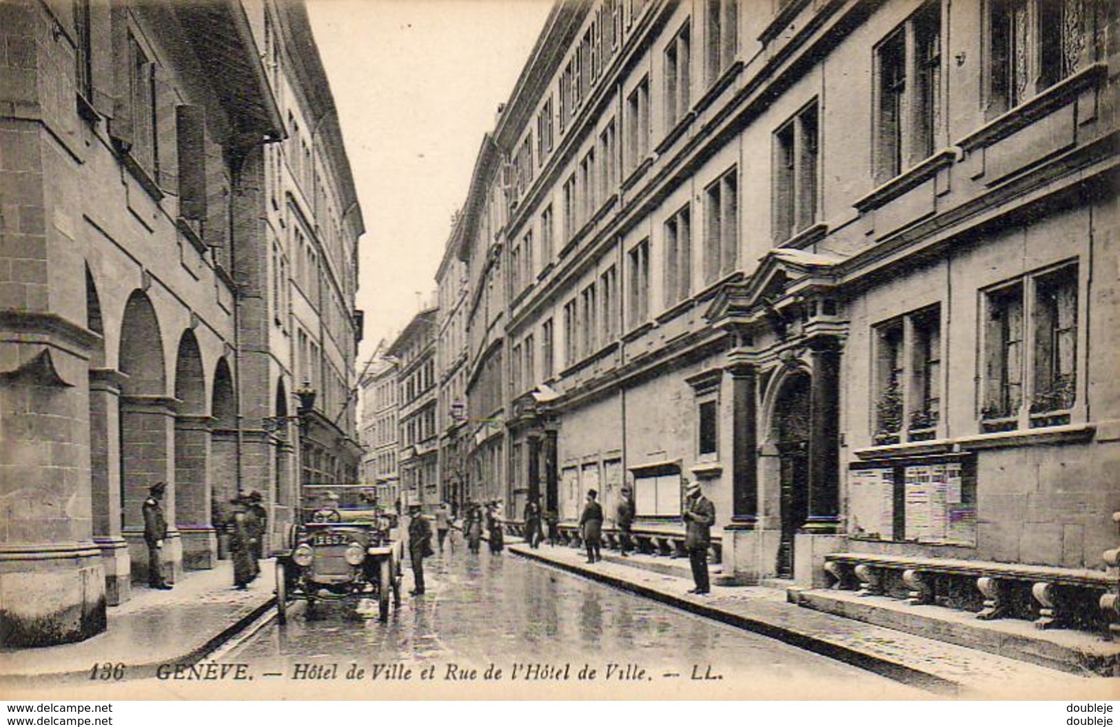 SUISSE GE GENÈVE Hôtel De Ville Et Rue De L'Hôtel De Ville  .... Carte Peu Courante - Genève