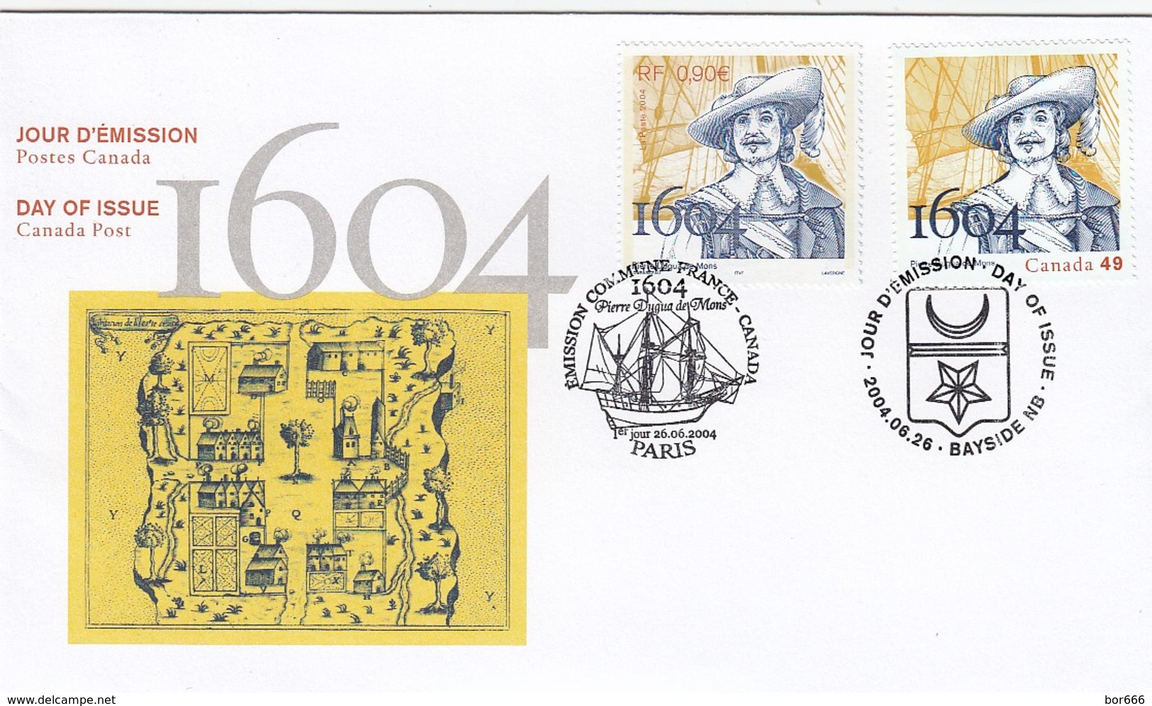 GOOD CANADA / FRANCE FDC 2004 - De Mons - 2001-2010