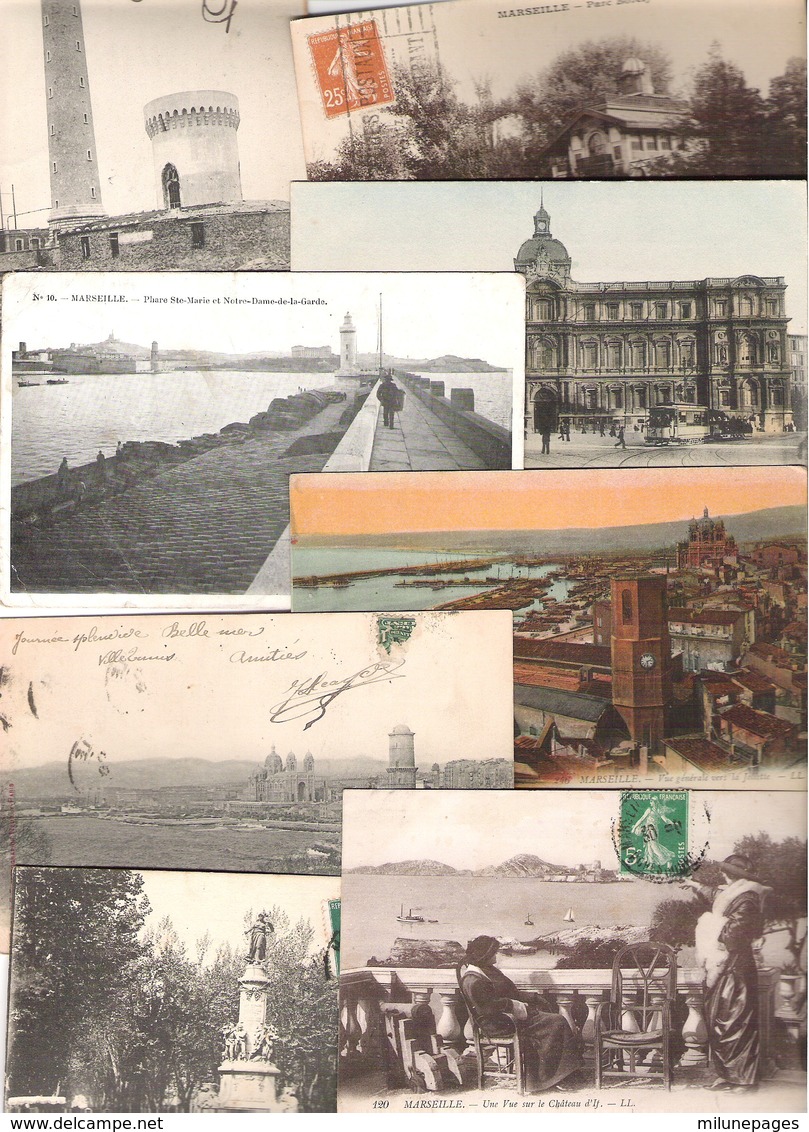 13 Bouches Du Rhône MARSEILLE Lot 300 Cartes Postales Anciennes Période 1900/1930 - 100 - 499 Cartes