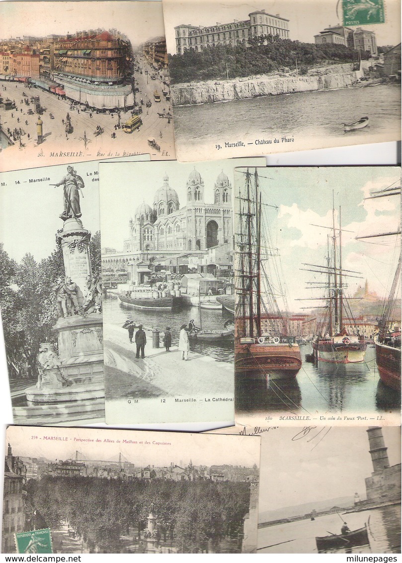 13 Bouches Du Rhône MARSEILLE Lot 300 Cartes Postales Anciennes Période 1900/1930 - 100 - 499 Cartes