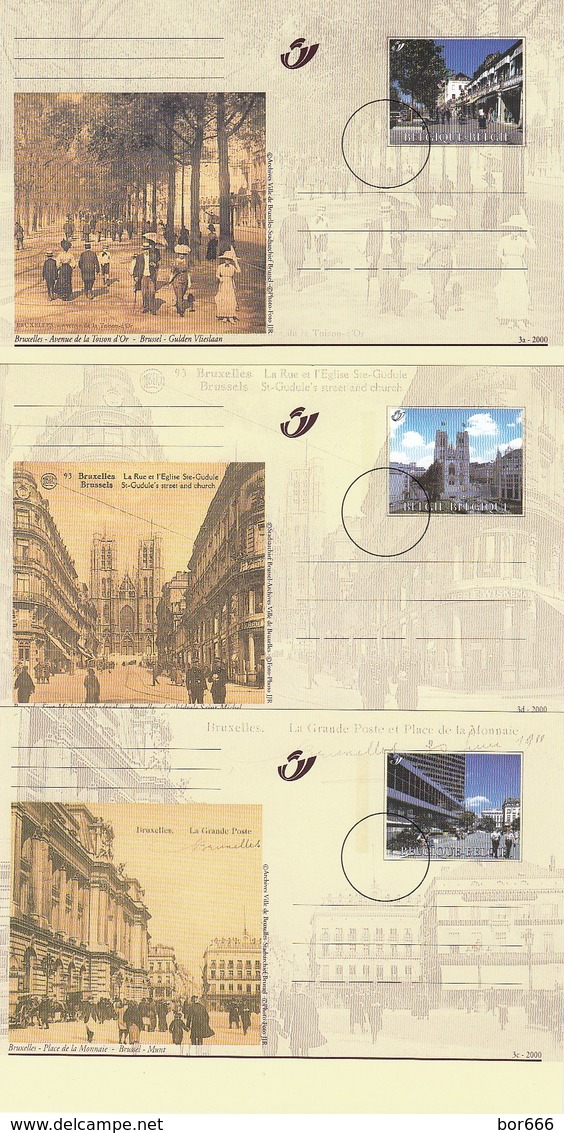 GOOD BELGIUM 6 Postcards With Original Stamp 2000 - Brussels Views - Illustrated Postcards (1971-2014) [BK]
