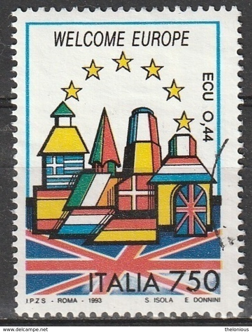 Italia 1993 - Lire 750 - Europa - Gran Bretagna - 1991-00: Usati