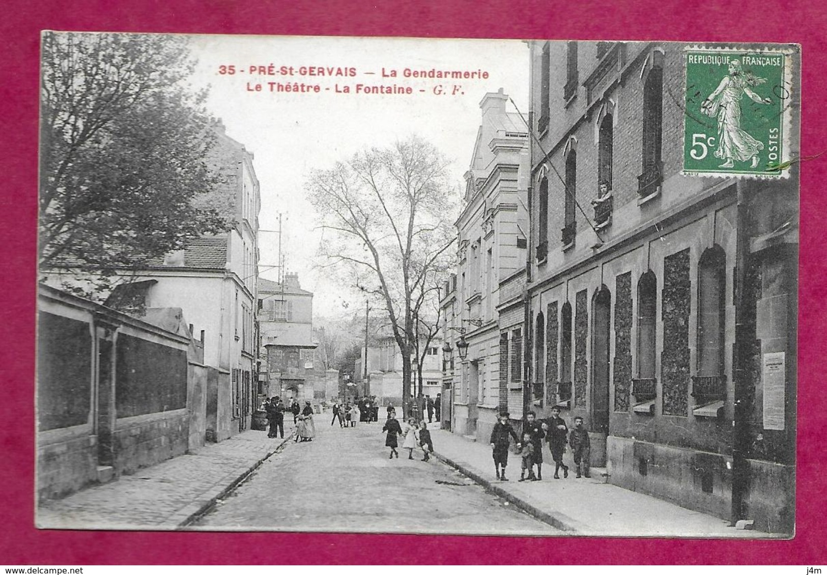 93/ SEINE SAINT DENIS...LE PRE SAINT GERVAIS. La Gendarmerie. Le Théâtre. La Fontaine - Le Pre Saint Gervais