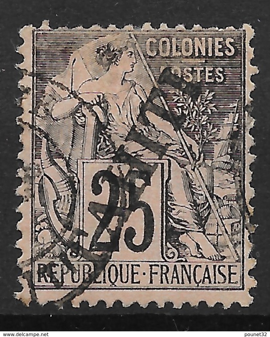 TAHITI : ALPHEE DUBOIS 25c NOIR S/ ROSE N° 15 OBLITERATION LEGERE - COTE 80 € - Oblitérés