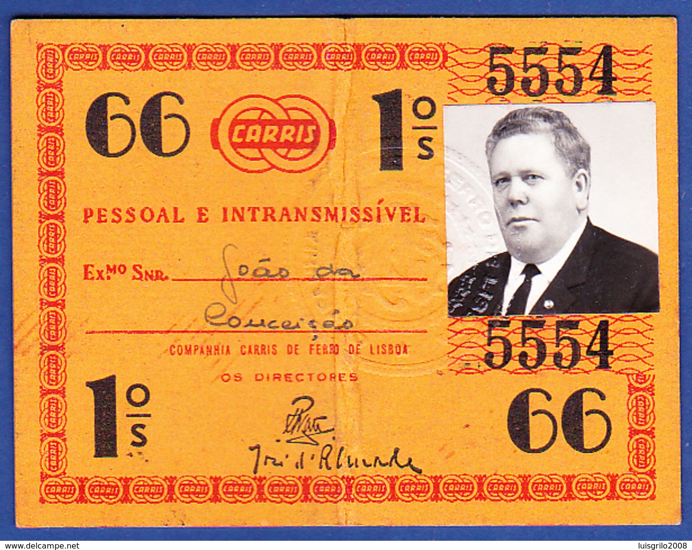 Portugal, PASSE 1966 - CARRIS, Companhia Carris De Ferro De Lisboa - Europe