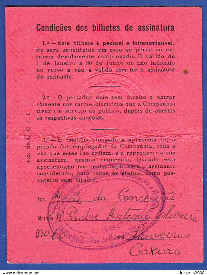 Portugal, PASSE 1969 - CARRIS, Companhia Carris De Ferro De Lisboa - Europa