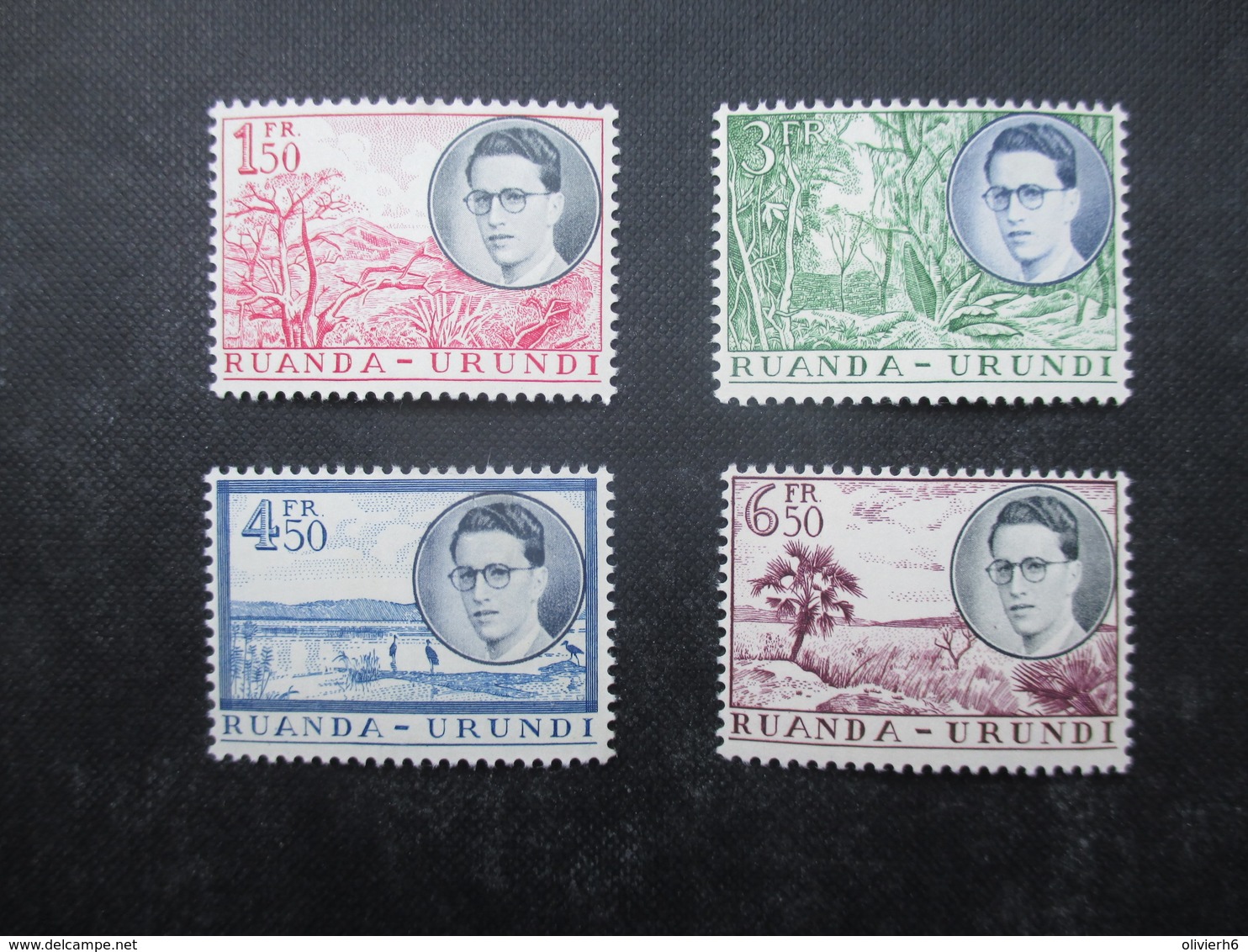 TIMBRE RUANDA-URUNDI (V1909) 1955 - 1960 (3 Vues) 196/199 + 216A/217A + 219/223 ** - Neufs