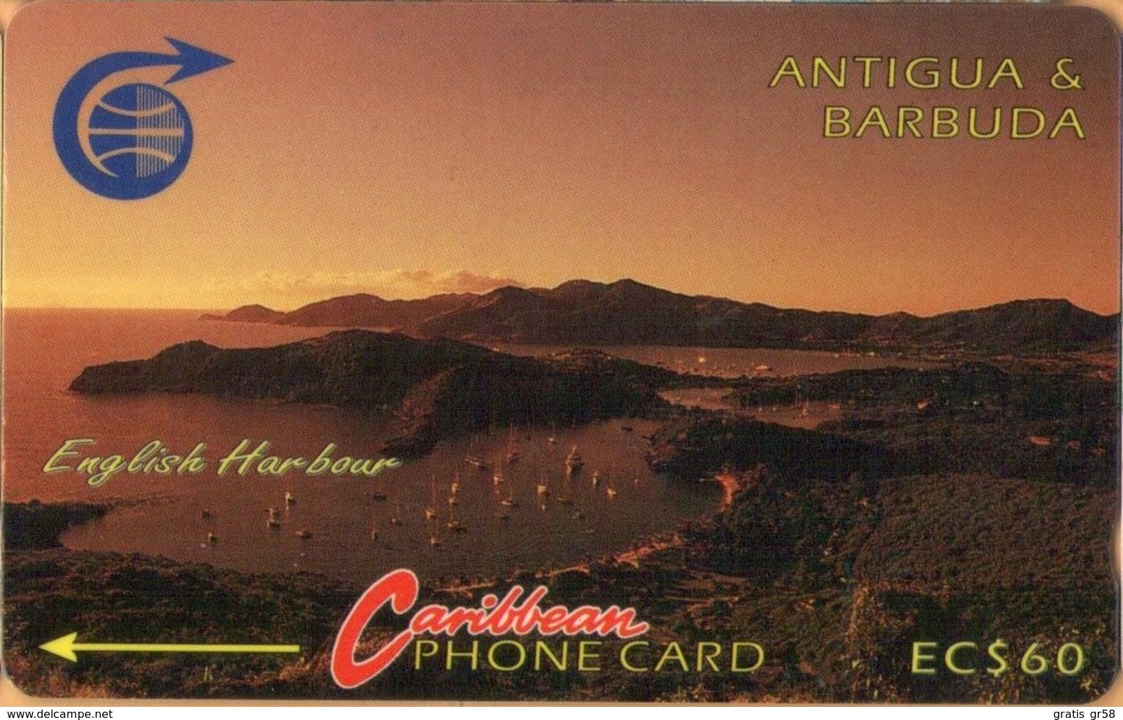Antigua & Barbuda - ANT-5B, 5CATB, English Harbour (Old Logo), 10.000ex, 1992, Used As Scan - Antigua E Barbuda