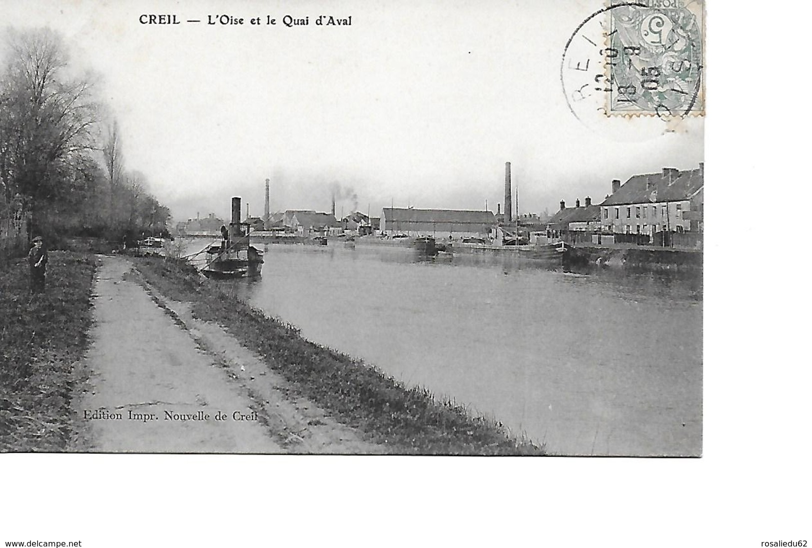 60 CREIL Cpa L'Oise Et Le Quai D'Aval - Creil