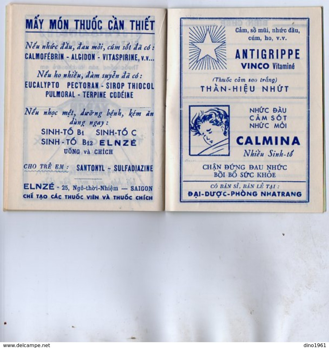 VP15.079 - INDOCHINE - VIETNAM - Petit Calendrier 1959 - Grande Pharmacie de NHATRANG - M. BUISSON Pharmacien