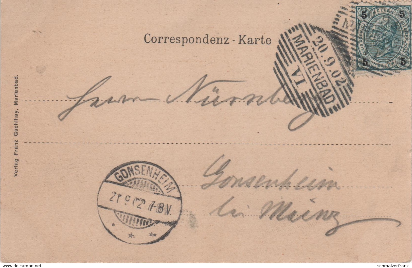 AK Marienbad Marianske Lazne Blick Aussichtsturm Gruß Von Der ärztlichen Studienreise 1902 A Wilkowitz Hohendorf Neudorf - Sudeten