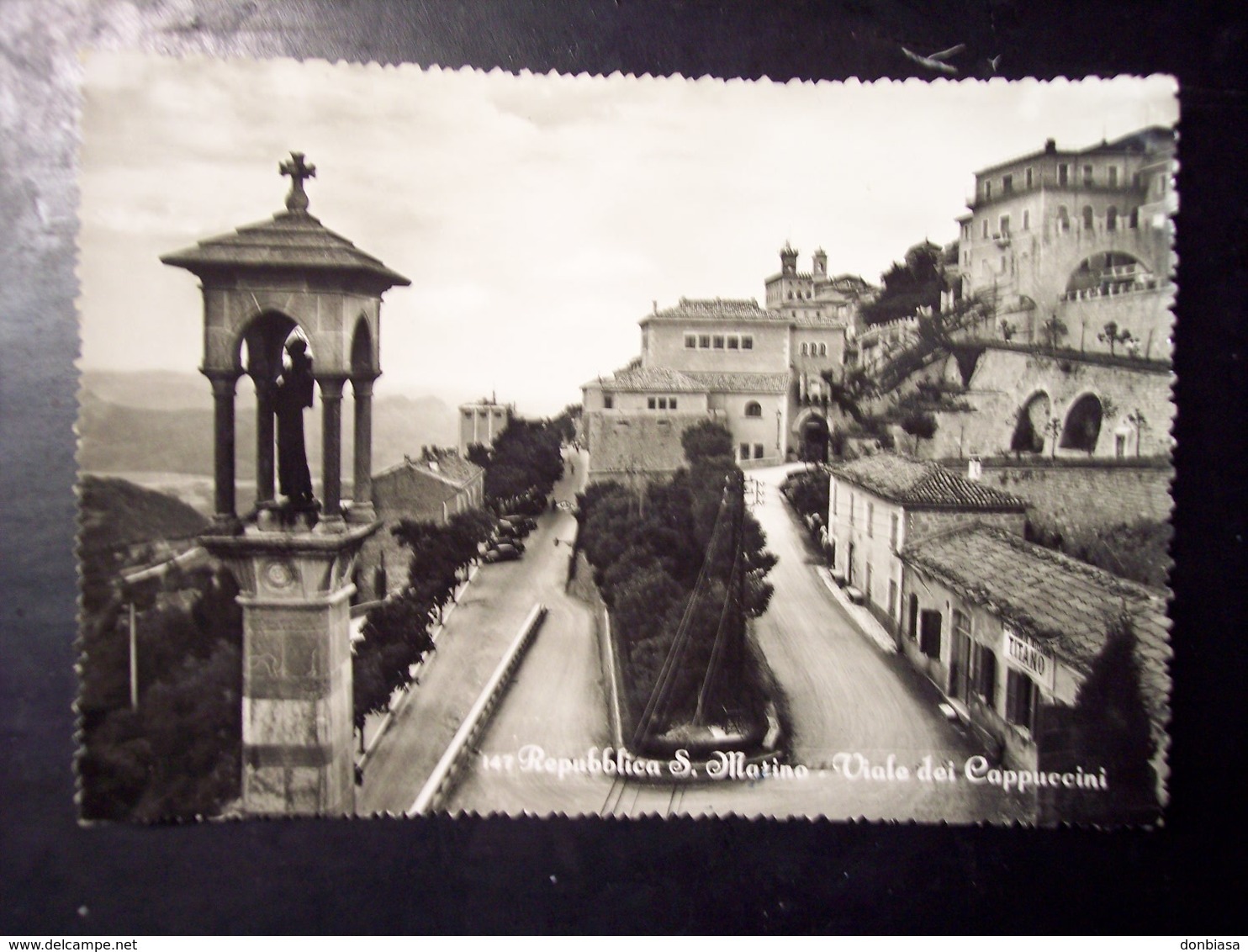 San Marino: Viale Dei Cappuccini. Cartolina B/n FG Vg 1954 - San Marino