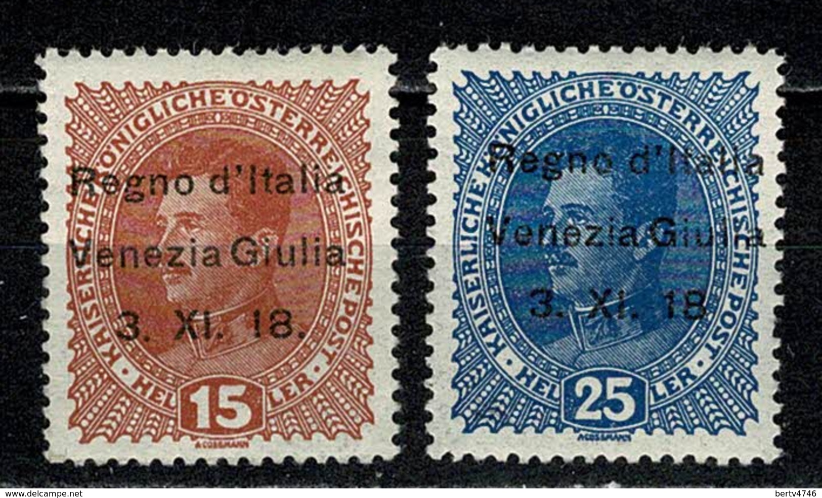 Venezia Giulia 1919 Yv 6*, 8* MH  Cat. Yv € 9,75 ( 2 Scans ) - Vénétie Julienne